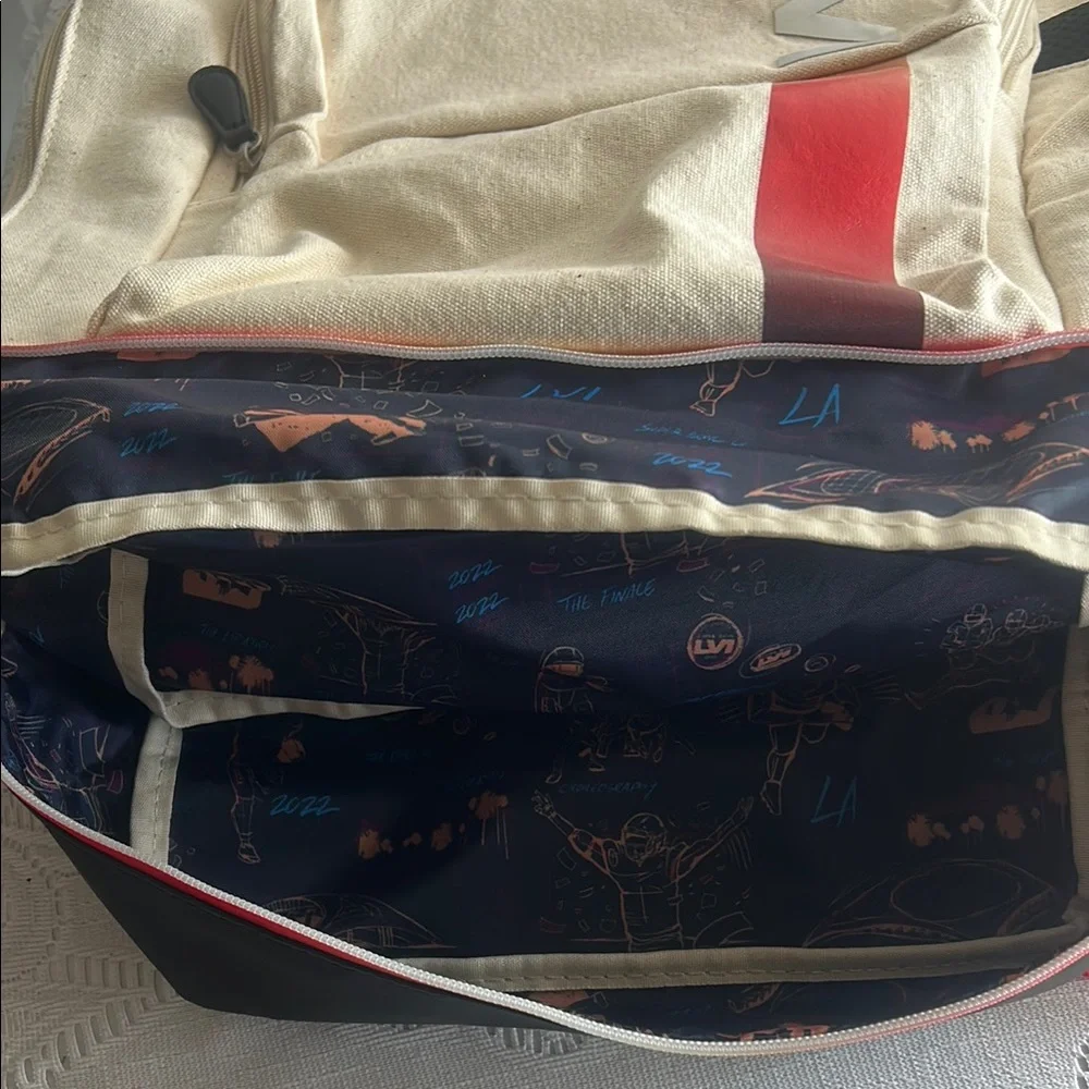 Stylish Cream and Red Men's Bag